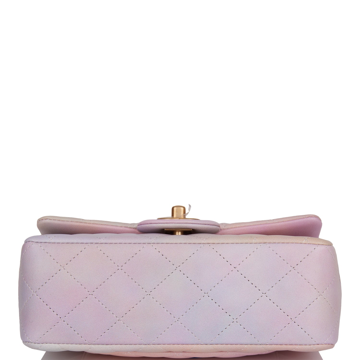 Chanel Mini Rectangular Flap Bag with Top Handle Light Pink Ombre Lambskin Antique Gold Hardware - Remaing Amount NR