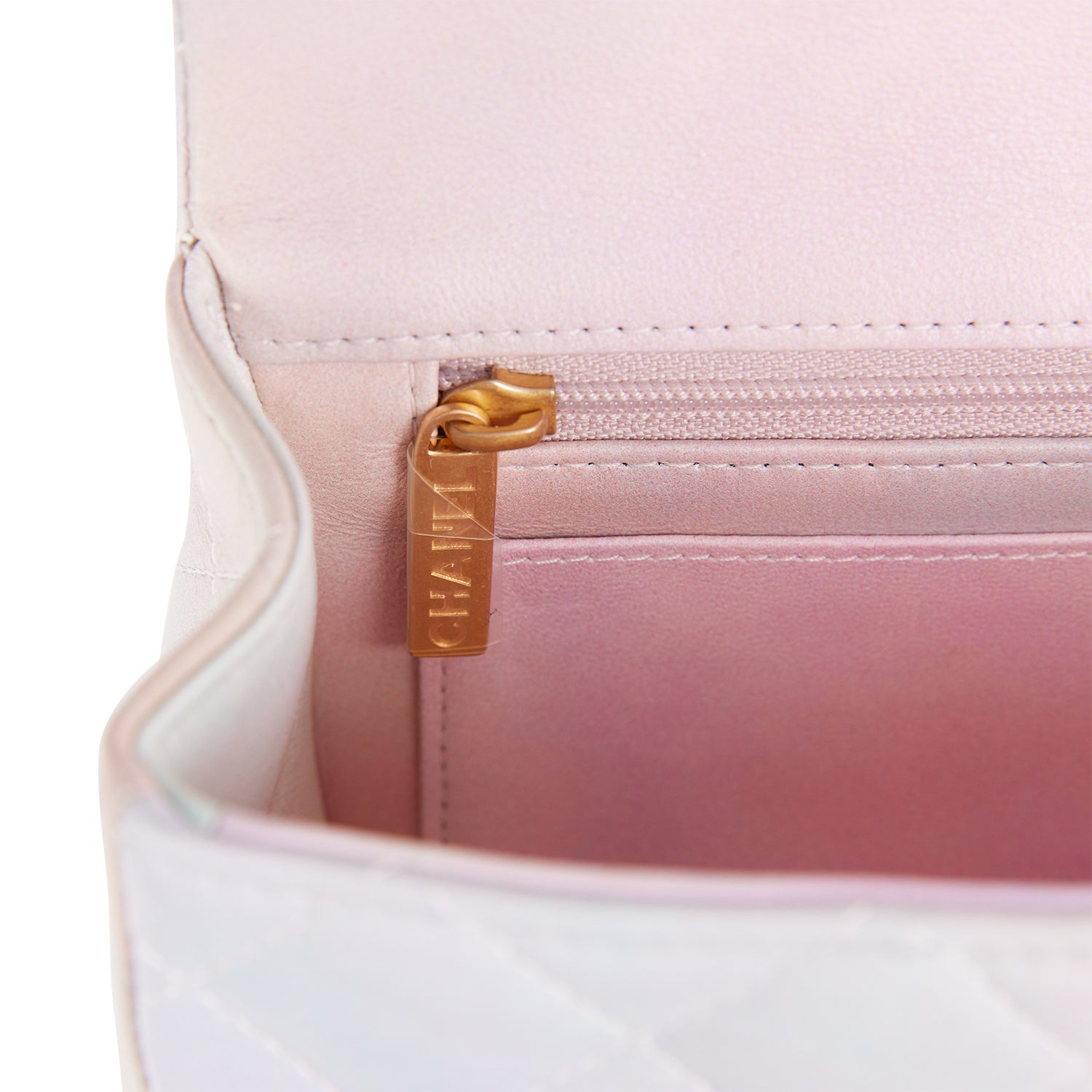 Chanel Mini Rectangular Flap Bag with Top Handle Light Pink Ombre Lambskin Antique Gold Hardware - Deposit NR