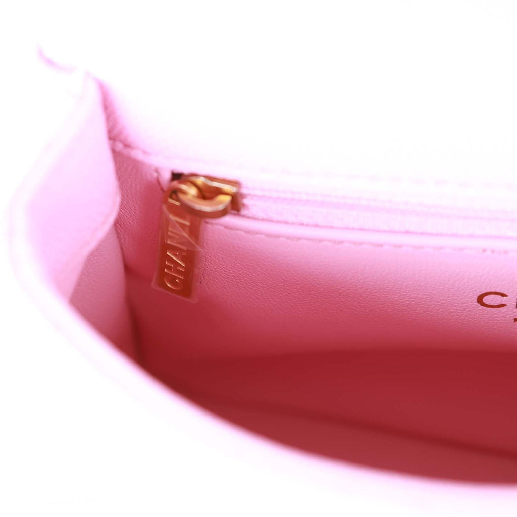 Chanel Sweetheart Crush Mini Rectangular Flap Bag Pink Caviar Antique Gold Hardware