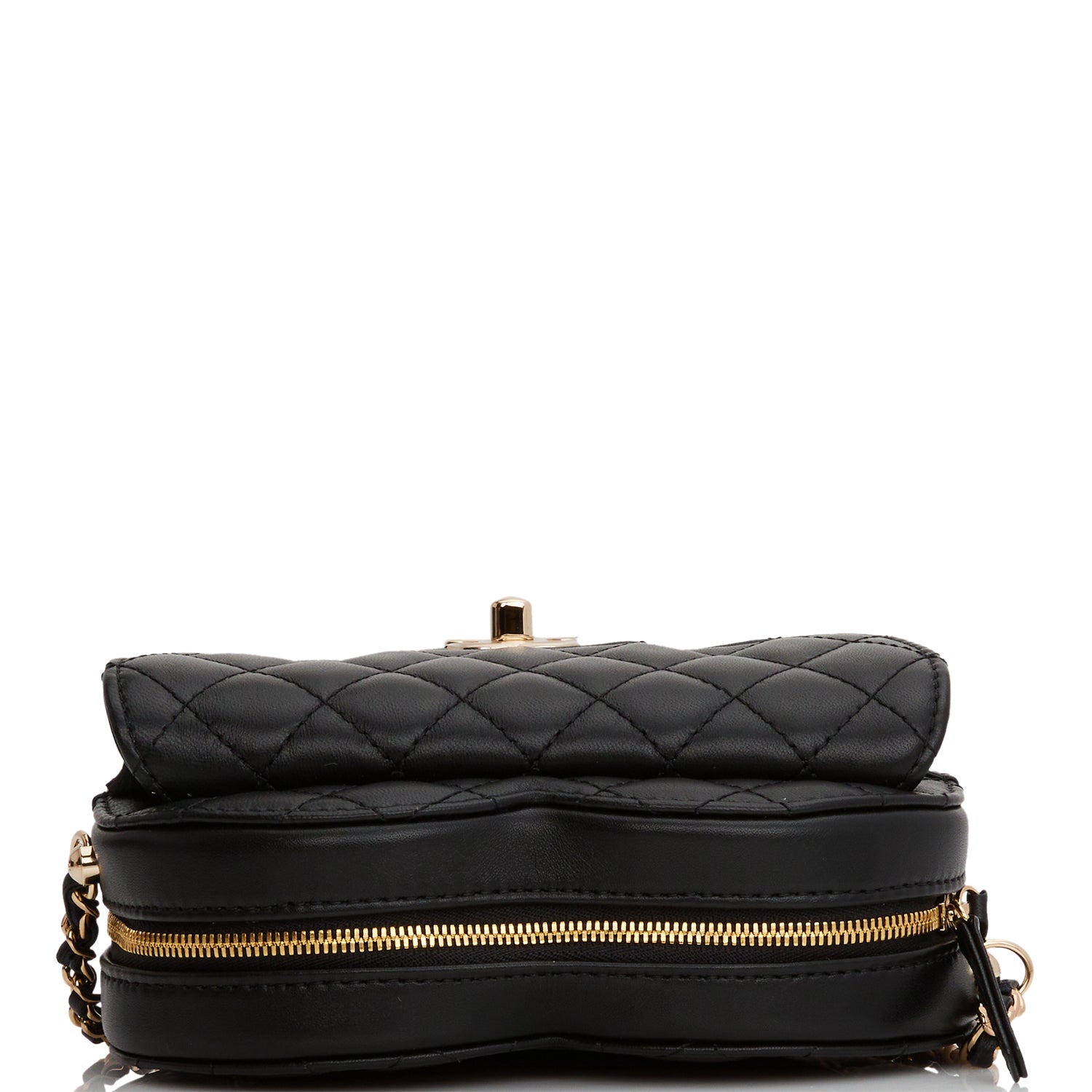 Chanel CC In Love Large Heart Bag Black Lambskin Light Gold Hardware for MG