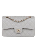 Chanel bag Small Classic Double Flap Grey Caviar Light Gold Hardware