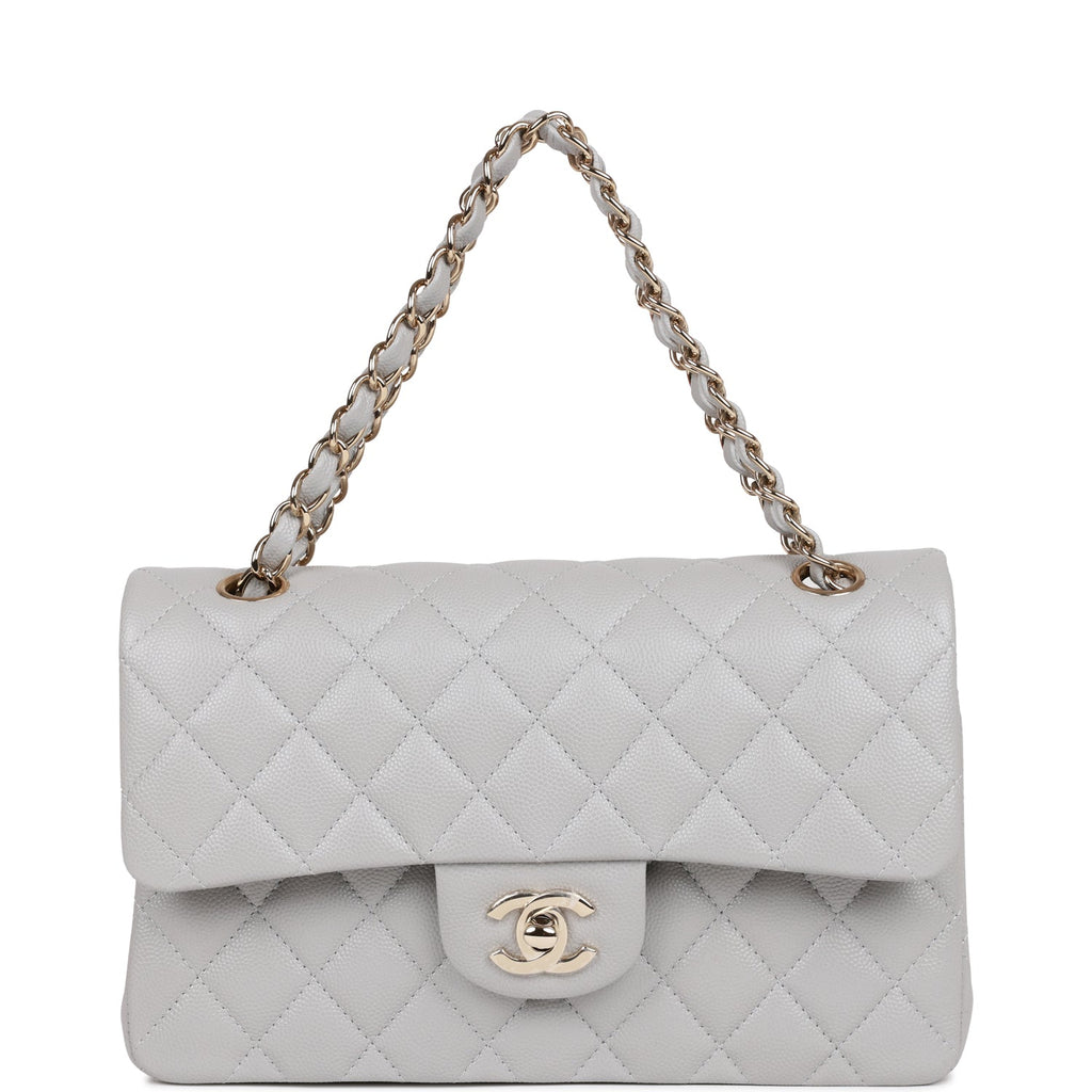 Chanel bag Small Classic Double Flap Grey Caviar Light Gold Hardware