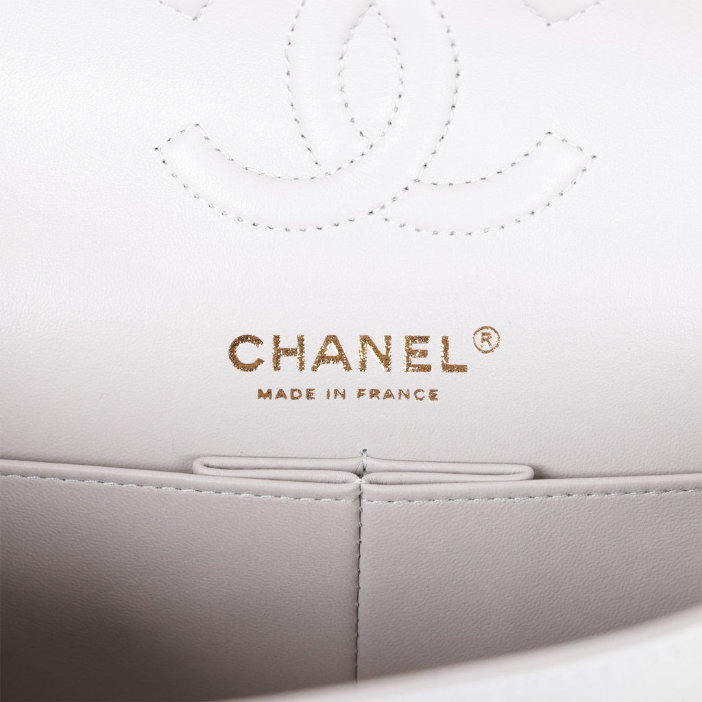 Chanel bag Small Classic Double Flap Grey Caviar Light Gold Hardware