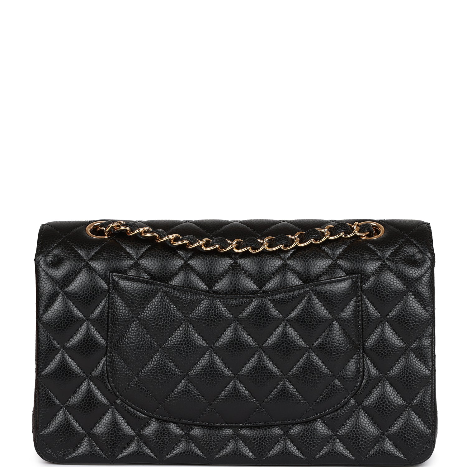 Pre-owned Chanel Medium Classic Double Flap Bag Black Caviar Gold Hardware