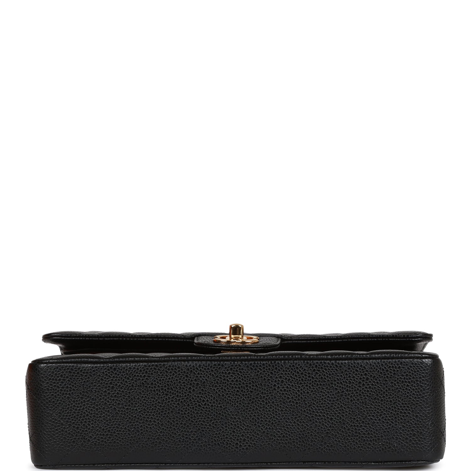 Pre-owned Chanel Medium Classic Double Flap Bag Black Caviar Gold Hardware