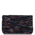Chanel Medium Classic Double Flap Bag Navy Tweed Black Hardware