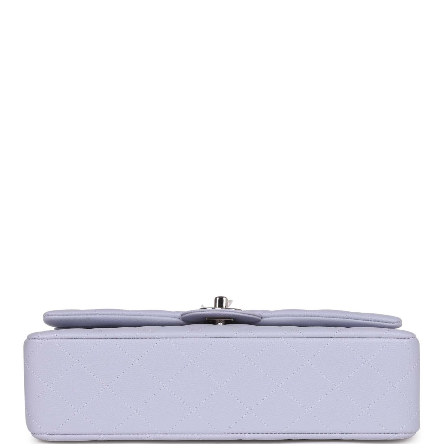 Chanel Medium Classic Double Flap Light Purple Caviar Silver Hardware