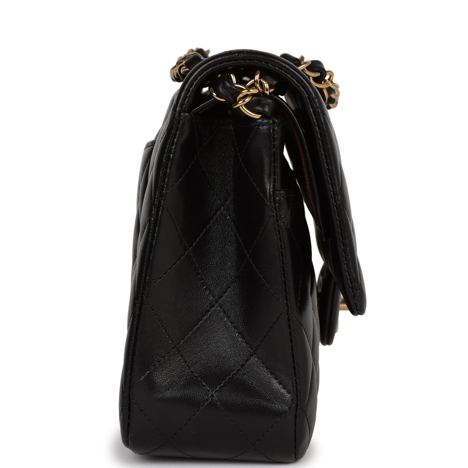 Chanel Medium Classic Double Flap Bag Black Lambskin Gold Hardware