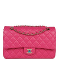 Chanel Medium Classic Double Flap Hot Pink Lambskin Gold Hardware