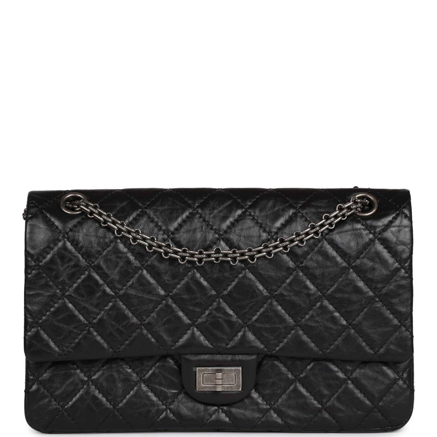 Chanel Medium Reissue 226 2.55 Black Aged Calfskin Ruthenium Hardware