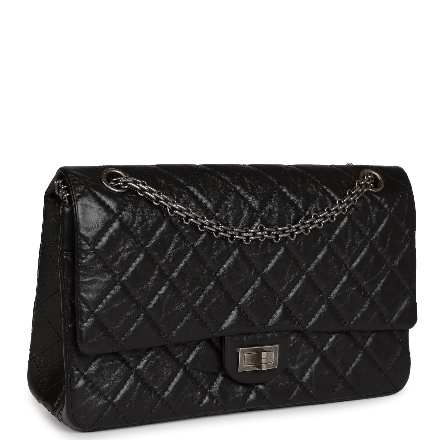 Chanel Medium Reissue 226 2.55 Black Aged Calfskin Ruthenium Hardware