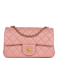 Chanel Pearl Crush Mini Rectangular Flap Dark Pink Lambskin Brushed Gold Hardware
