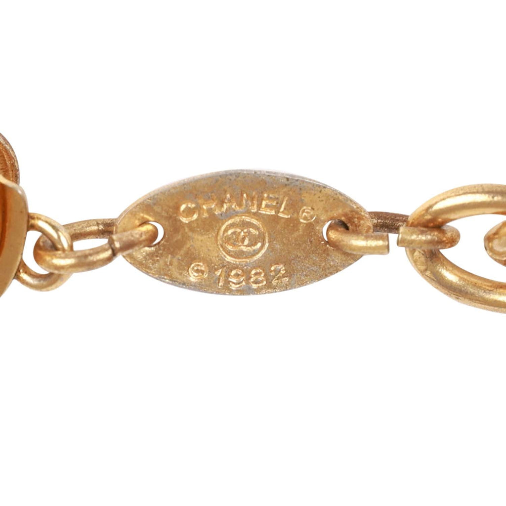 Vintage Chanel Gold CC Classic Pendant Necklace