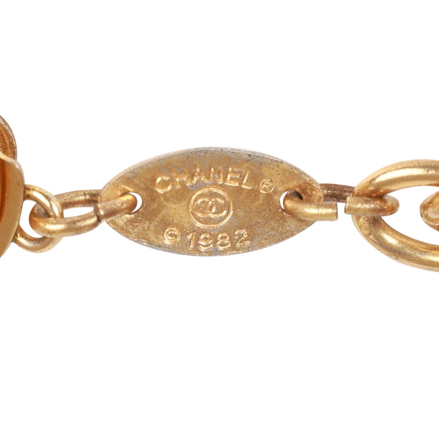 Vintage Chanel Gold CC Classic Pendant Necklace