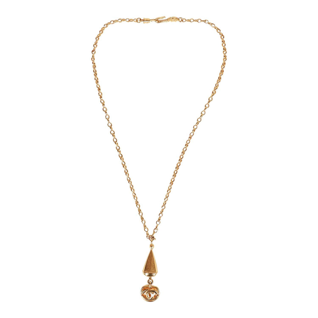 Vintage Chanel Gold Plated Interlocking CC Necklace