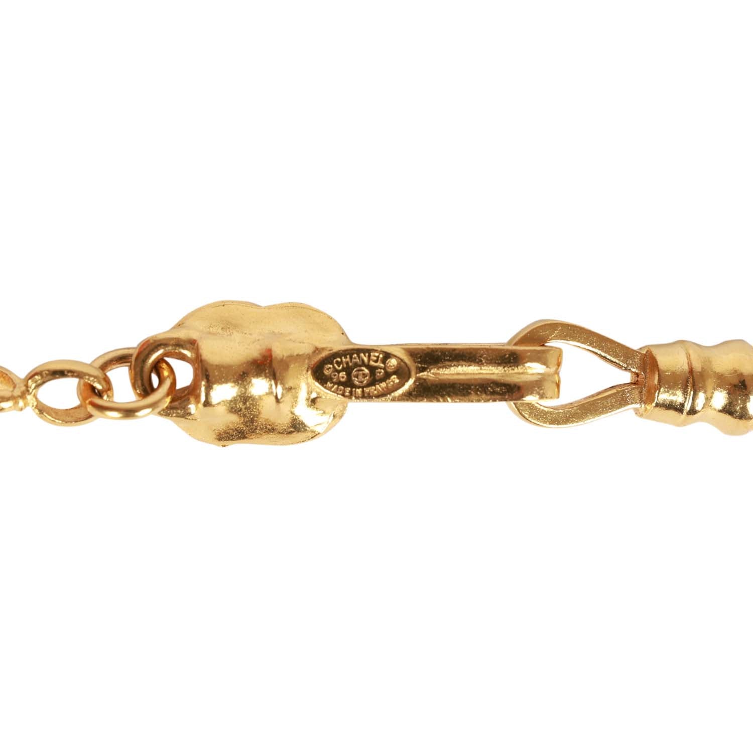 Vintage Chanel Gold Plated Interlocking CC Necklace