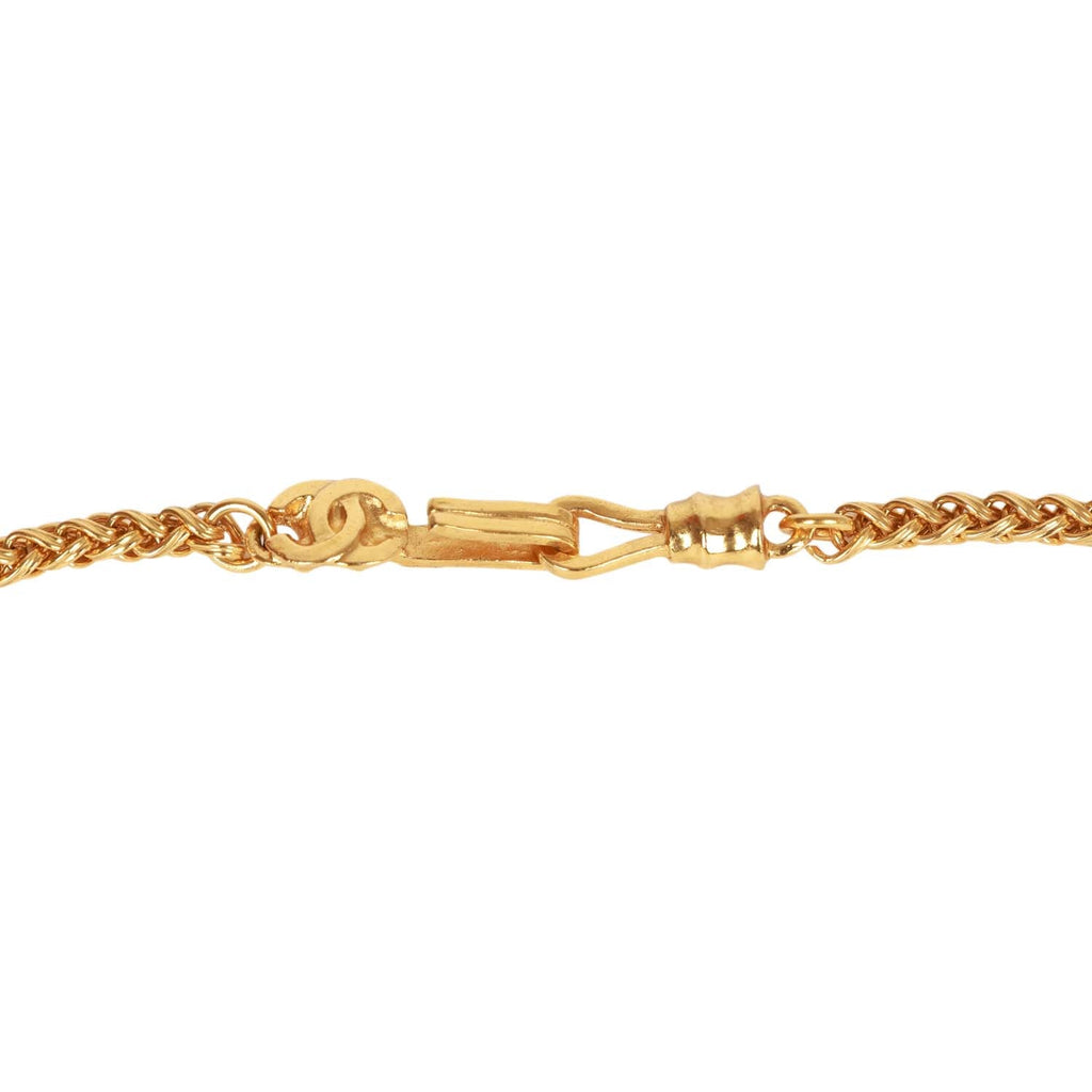 Vintage Chanel Gold Plated Interlocking CC Medallion Necklace