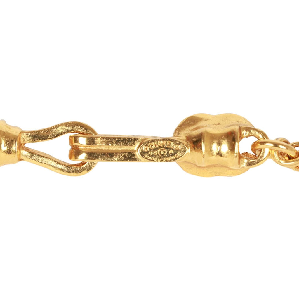 Vintage Chanel Gold Plated Interlocking CC Medallion Necklace