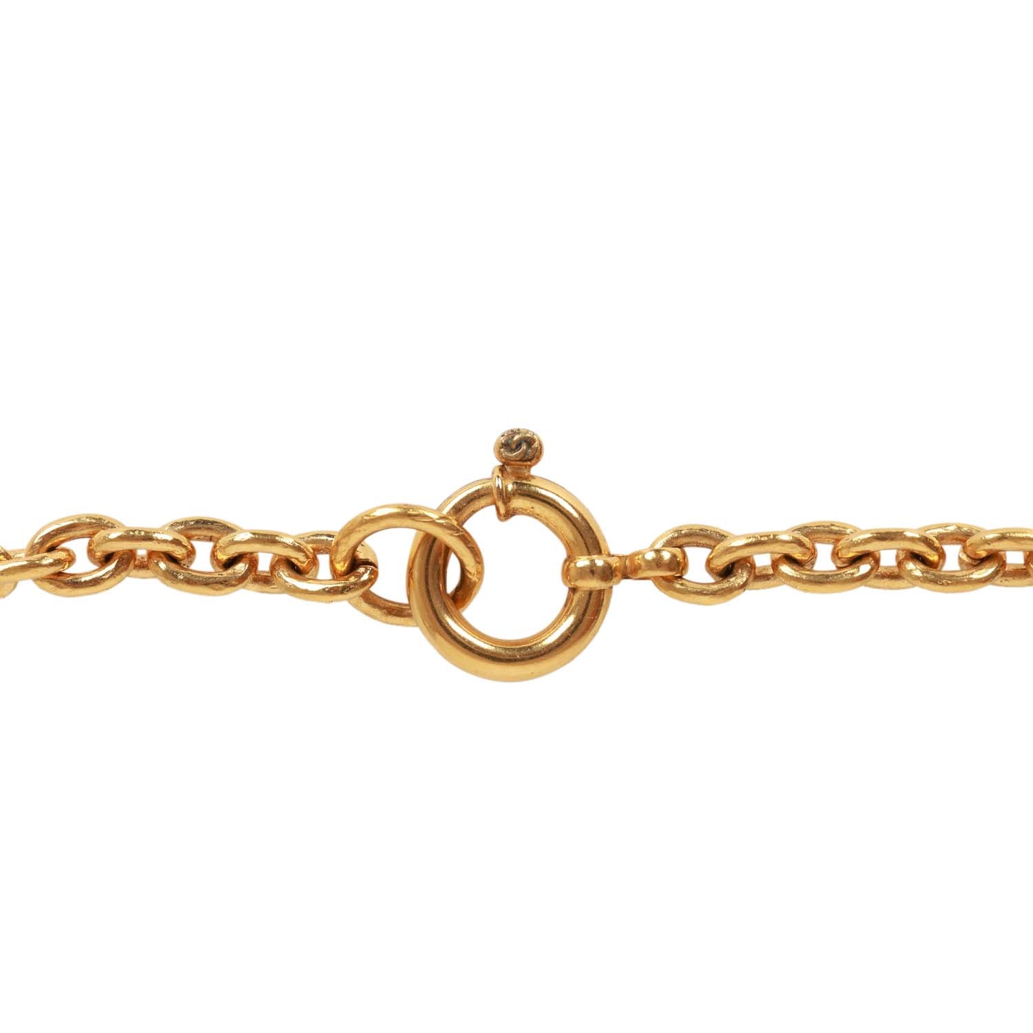 Vintage Chanel Gold Plated Triple Interlocking CC Necklace