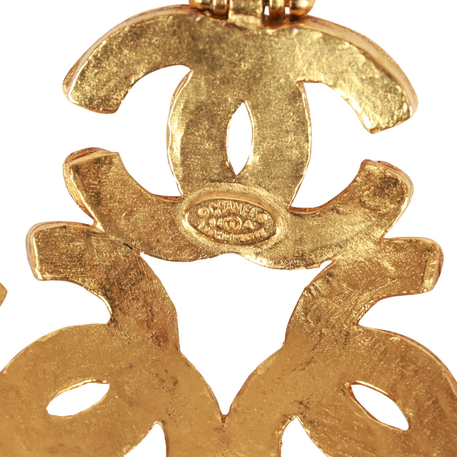 Vintage Chanel Gold Plated Triple Interlocking CC Necklace