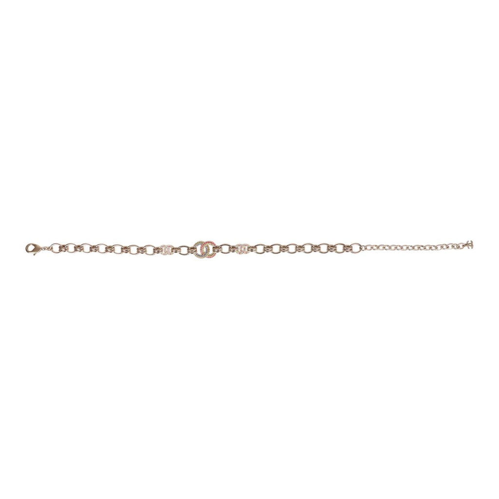 Chanel Gold and Multicolor Crystal CC Choker Necklace