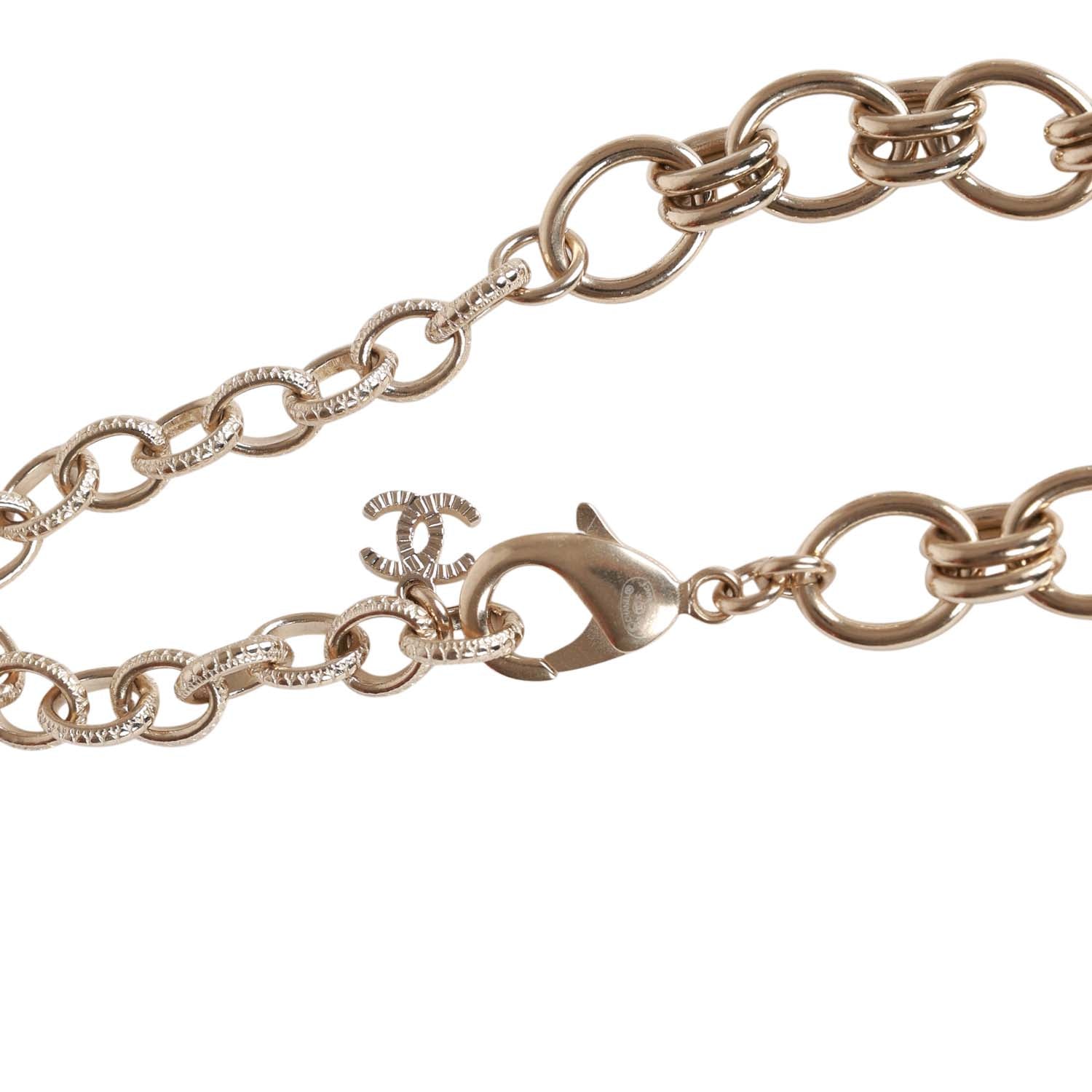 Chanel Gold and Multicolor Crystal CC Choker Necklace