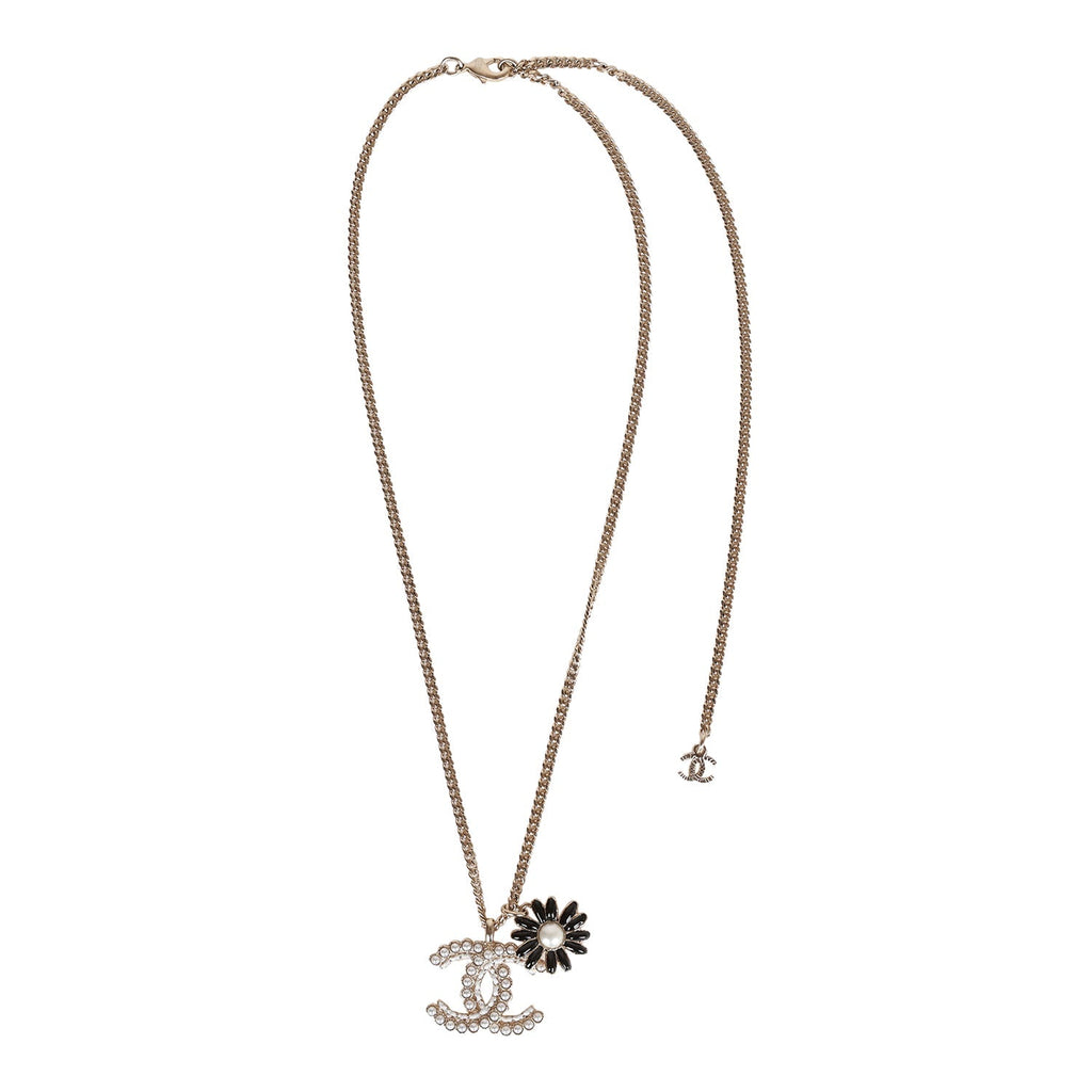 Chanel Mini Faux Pearl CC Pendant Necklace