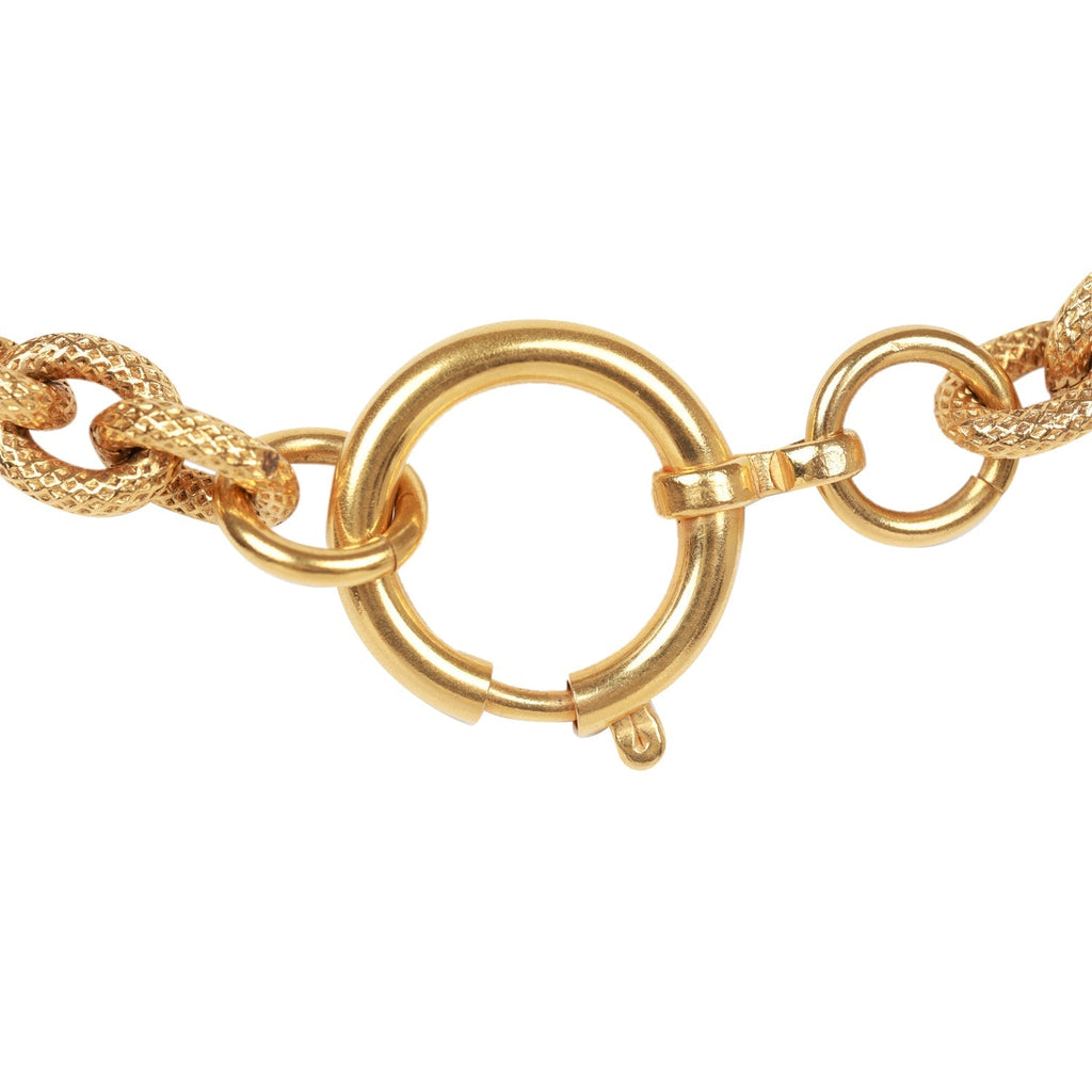 Vintage Chanel Gold Plated Lava CC Pendant Necklace