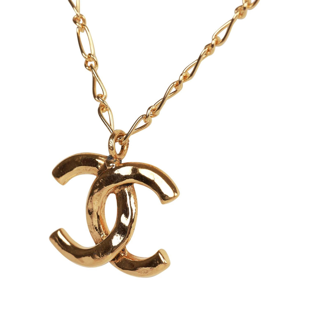 Vintage Chanel Gold CC Logo Pendant Necklace