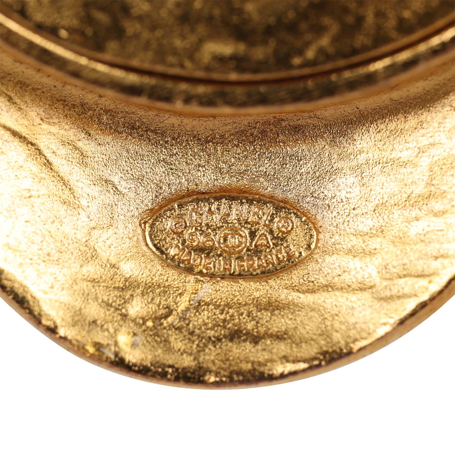 Vintage Chanel Gold Grapevine Mirror Pendant Necklace