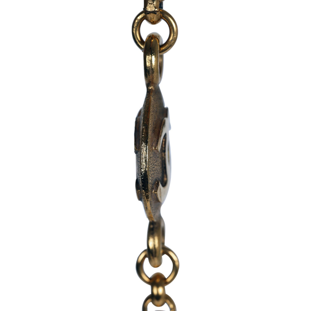 Vintage Chanel Medallion Cable Chain Gold Metal Necklace