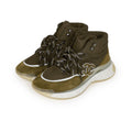 Chanel CC Hightop Winter Sneaker Olive Green Nylon and Suede 35