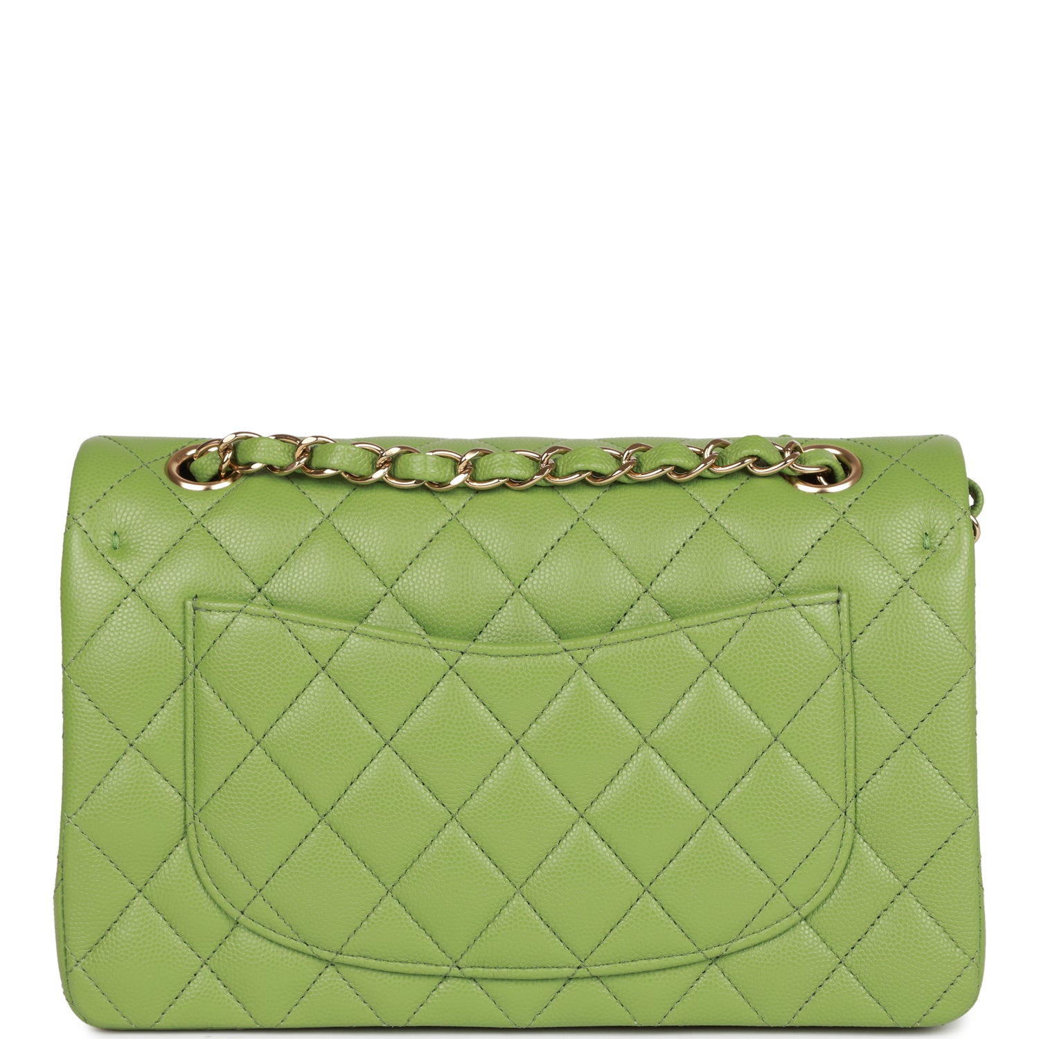 Chanel bag Small Classic Double Flap Green Caviar Light Gold Hardware