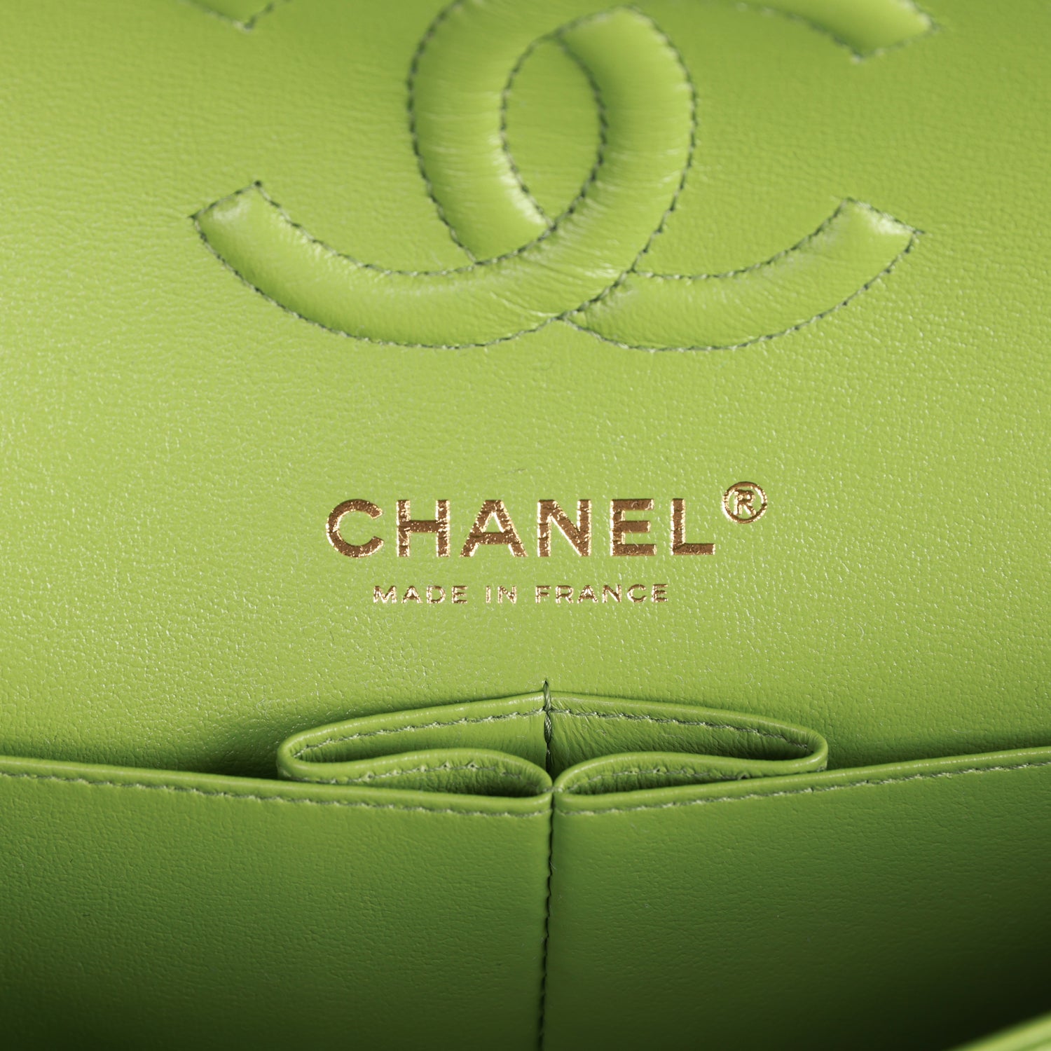 Chanel bag Small Classic Double Flap Green Caviar Light Gold Hardware