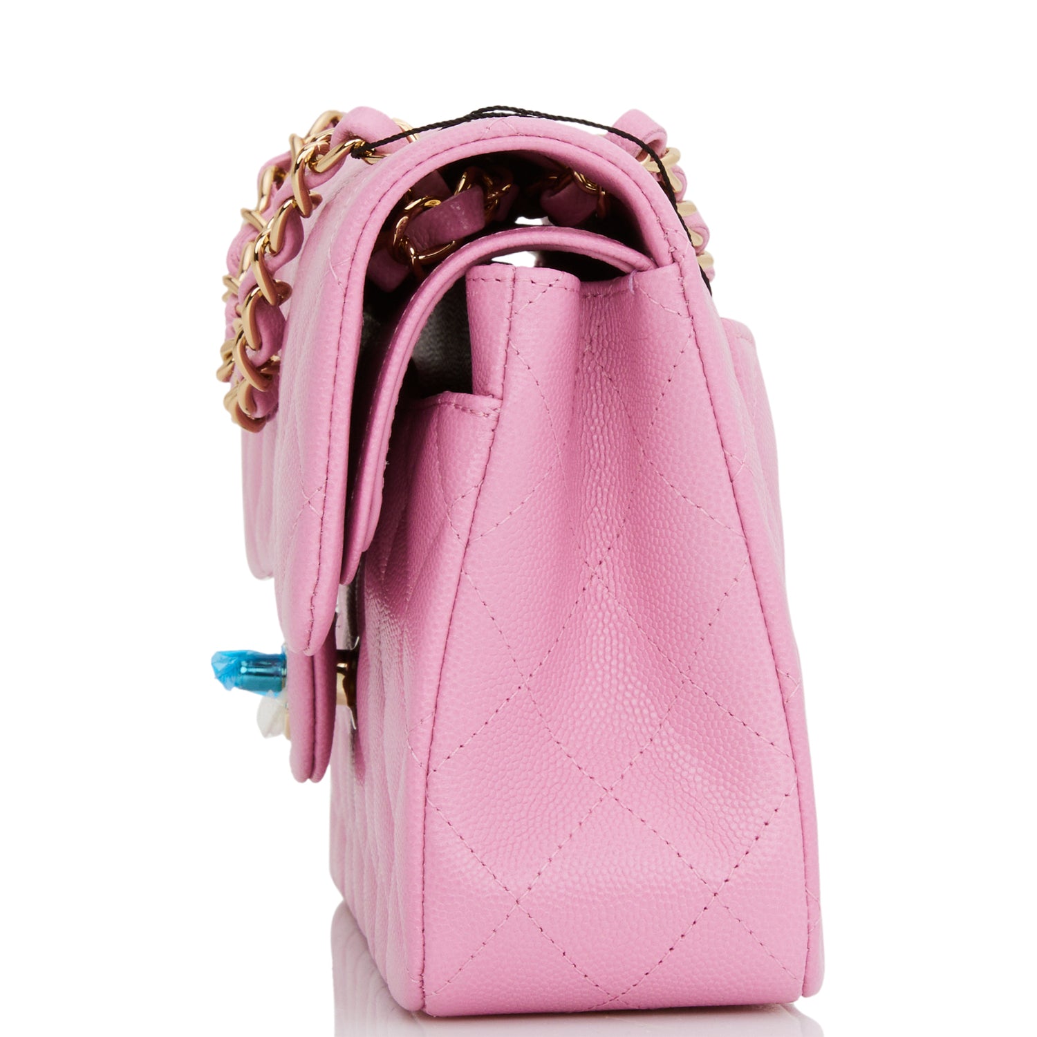 Chanel Small Classic Double Flap Dark Pink Caviar Light Gold Hardware