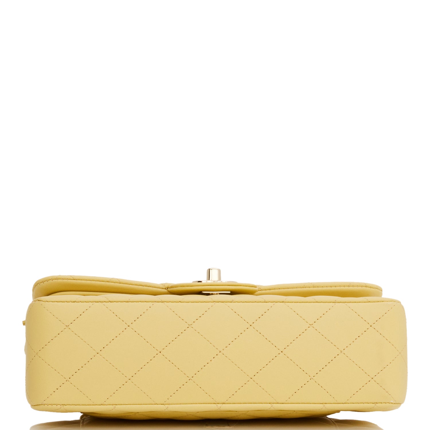 Chanel Small Classic Double Flap Bag Yellow Lambskin Light Gold Hardware