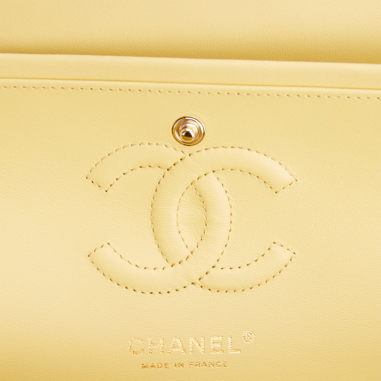 Chanel Small Classic Double Flap Bag Yellow Lambskin Light Gold Hardware