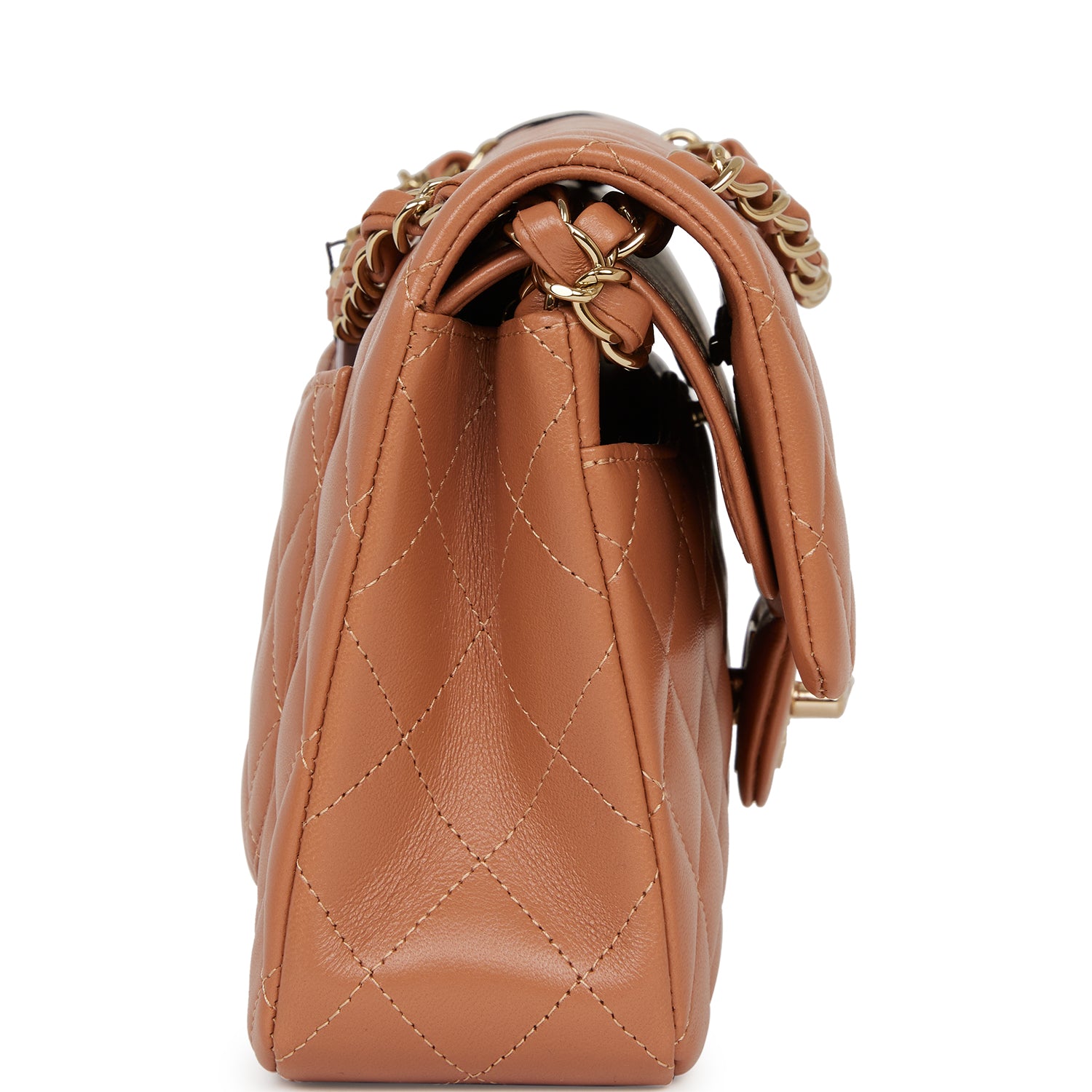 Chanel Small Classic Double Flap Bag Caramel Lambskin Light Gold Hardware Deposit 1