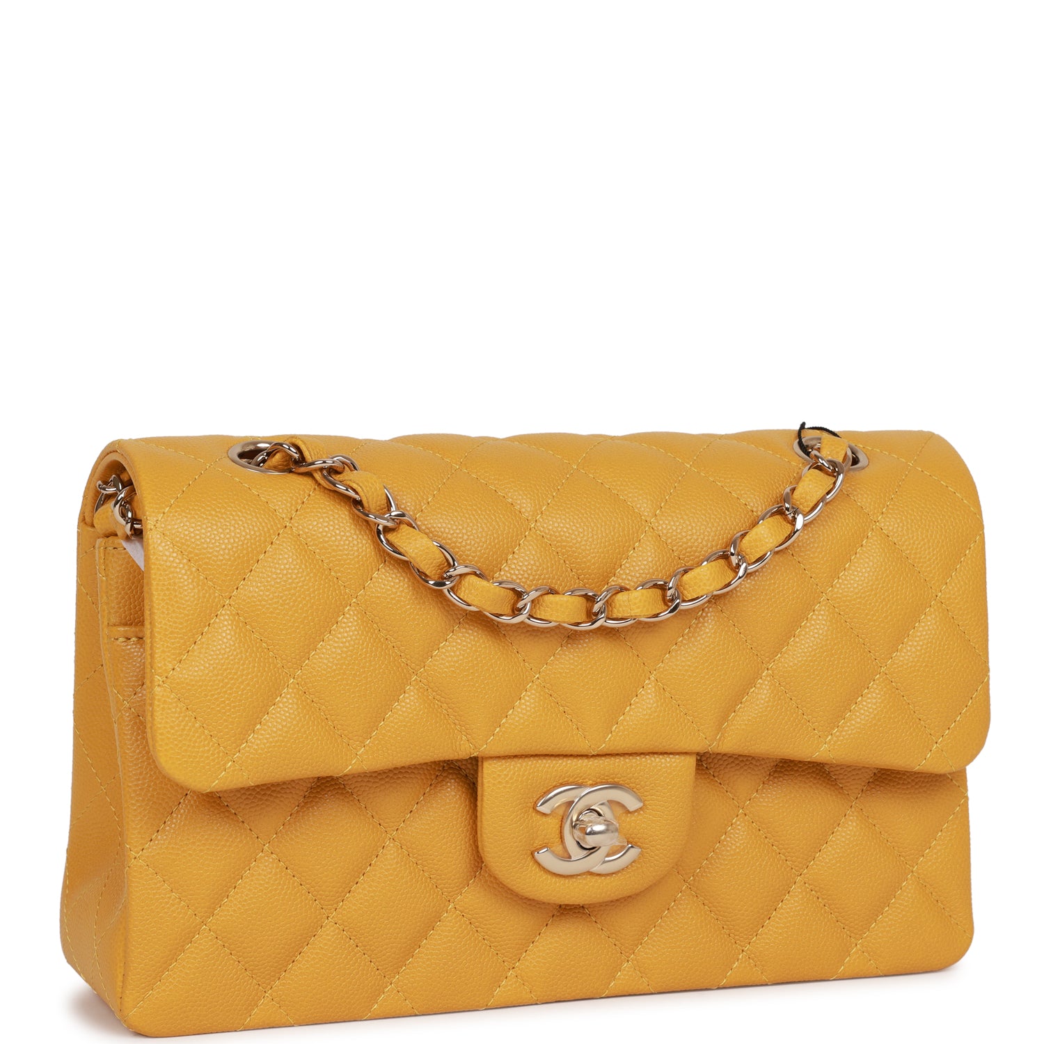 Chanel bag Small Classic Double Flap Yellow Caviar Light Gold Hardware