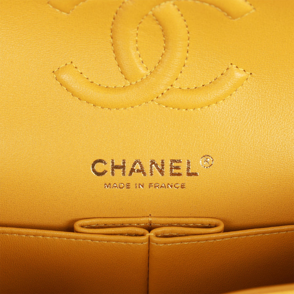 Chanel bag Small Classic Double Flap Yellow Caviar Light Gold Hardware