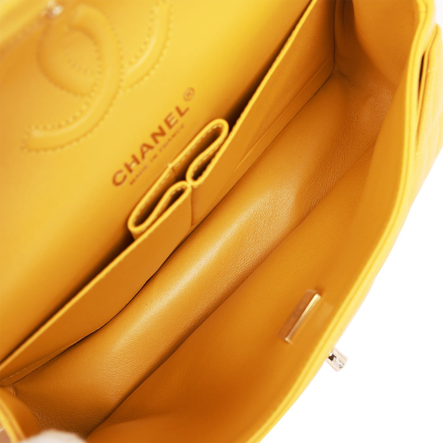 Chanel bag Small Classic Double Flap Yellow Caviar Light Gold Hardware