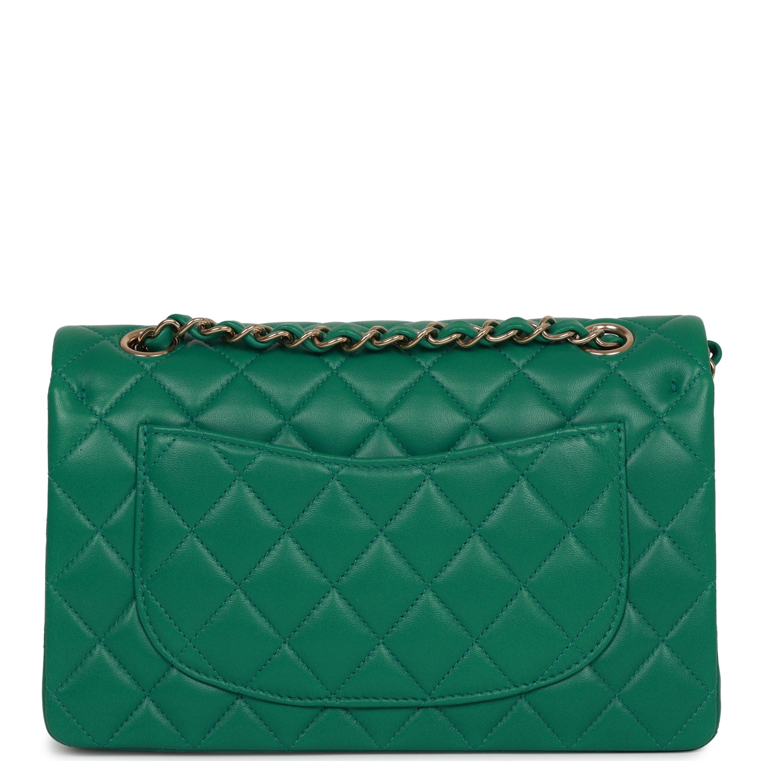 Chanel bag Small Classic Double Flap Bag Green Lambskin Light Gold Hardware