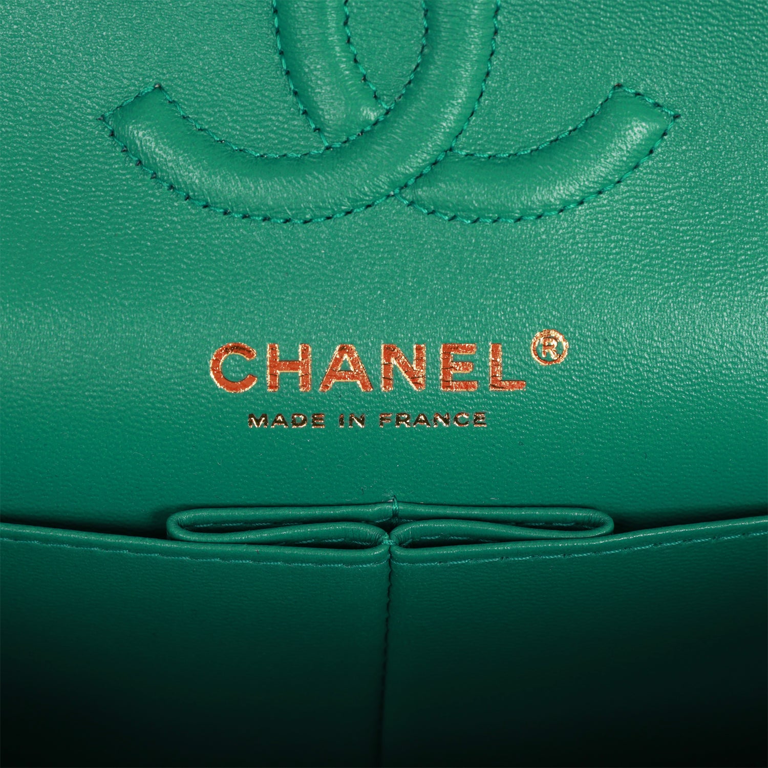 Chanel bag Small Classic Double Flap Bag Green Lambskin Light Gold Hardware