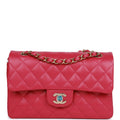 Chanel bag Small Classic Double Flap Fuchsia Caviar Light Gold Hardware