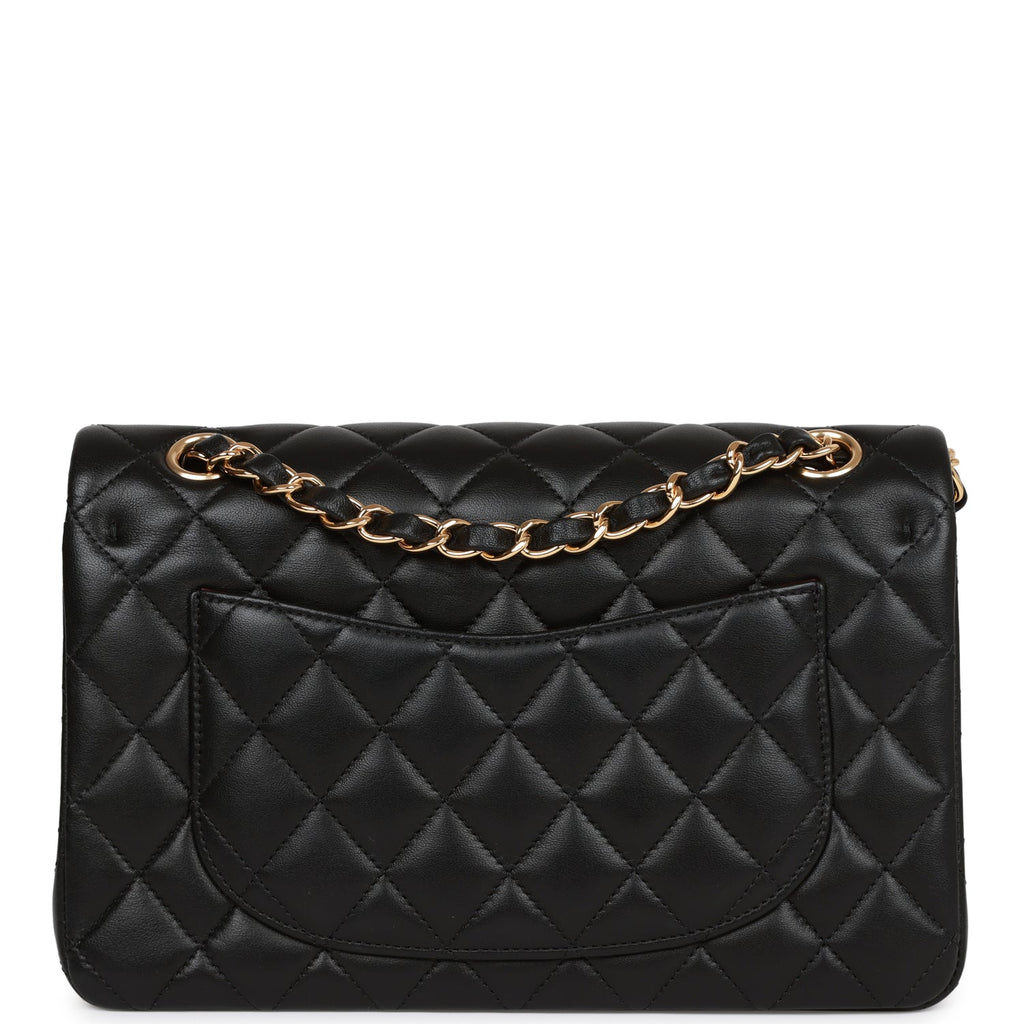 Pre-owned Chanel Small Classic Double Flap Bag Black Lambskin Gold Hardware