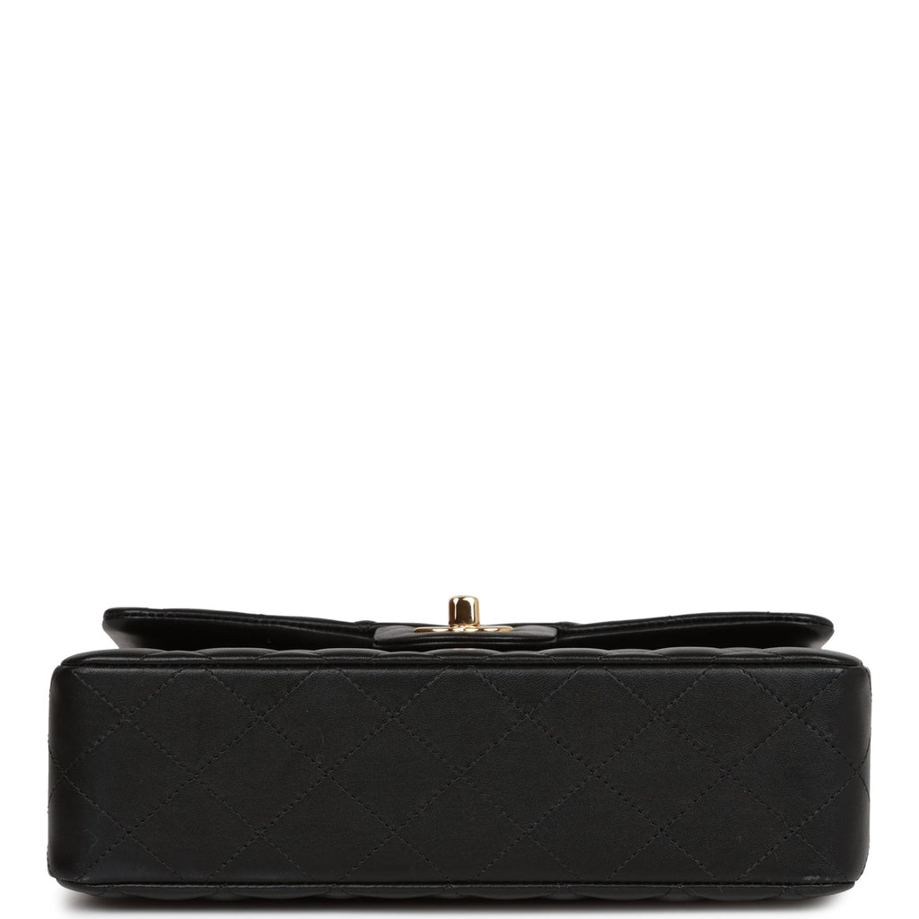 Pre-owned Chanel Small Classic Double Flap Bag Black Lambskin Gold Hardware