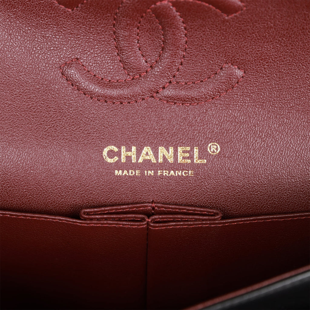 Pre-owned Chanel Small Classic Double Flap Bag Black Lambskin Gold Hardware