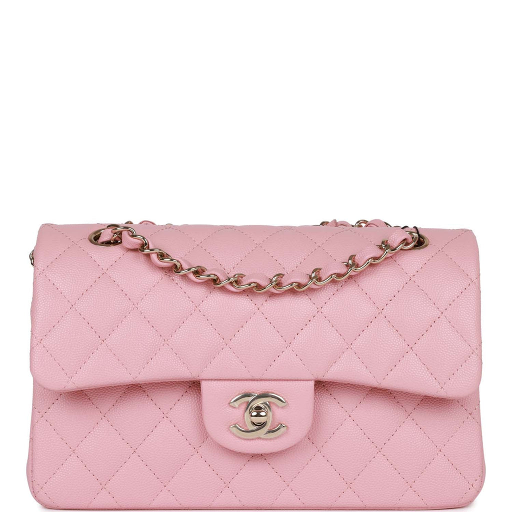 Chanel Small Classic Double Flap Bag Pink Caviar Light Gold Hardware
