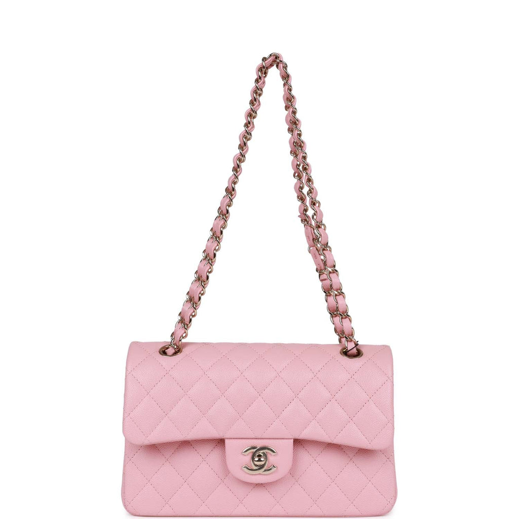 Chanel Small Classic Double Flap Bag Pink Caviar Light Gold Hardware