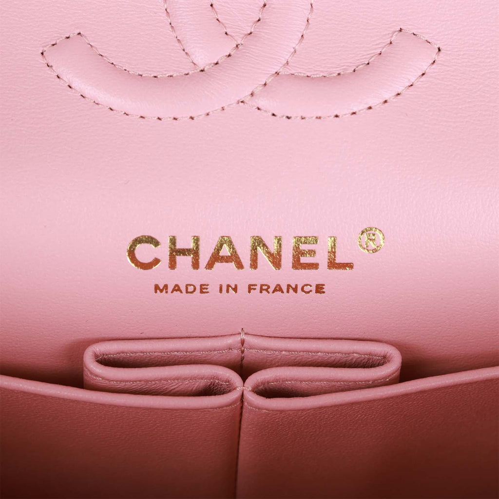 Chanel Small Classic Double Flap Bag Pink Caviar Light Gold Hardware